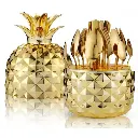 SET CUBIERTOS PIÑA DORADO