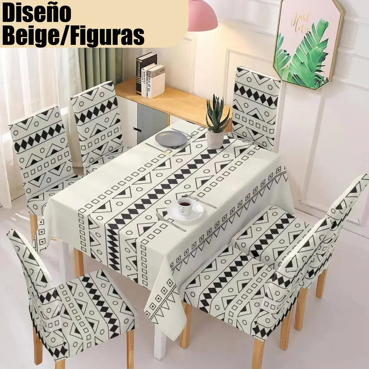 MANTEL MAS CUBRE SILLAS DE COMEDOR X6