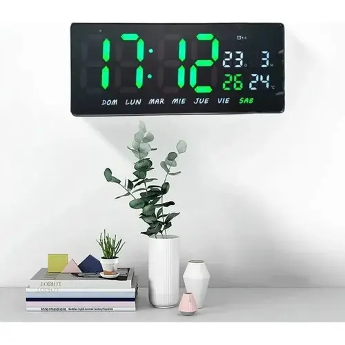 [359] RELOJ LED CALENDARIO - PARED