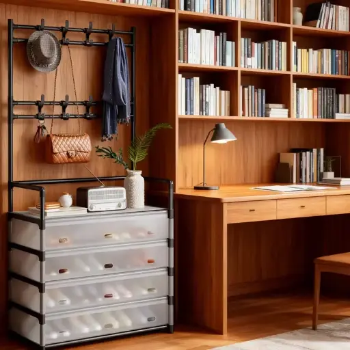 [453] PERCHERO ZAPATERO 5 NIVELES CON PUERTA